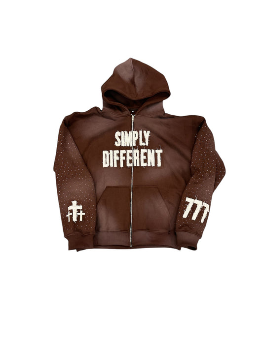 You Just Simply Need Jesus. Zip (Distressed/Rhinestones)